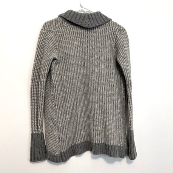 ATHLETA Sierra Wrap Cream Ivory Grey Striped Open WOOL CASHMERE Cardigan Sweater - Picture 13 of 16